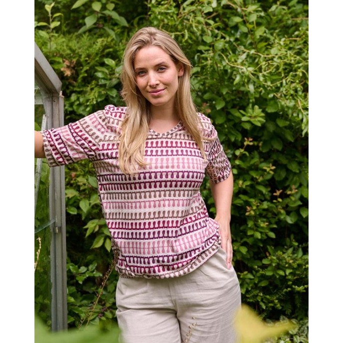 FOS Shirt 7842 Vivi knit look Plum zand